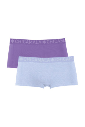 Dames 2-pack Boxershorts Effen Blue/Purple
