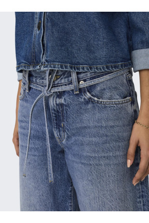 Balloon Fit Riemlussen Hoge Taille Straight Fit Jeans