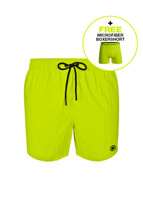 Jongens Zwembroek Effen Greenish Yellow
