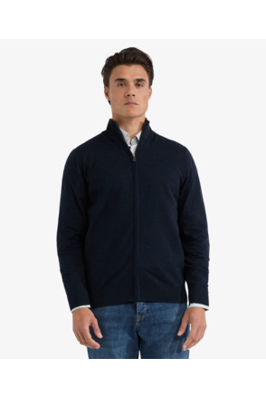 Fine Merino Zip Thru Cardigan 100% Extra Fine Merinowol Heren