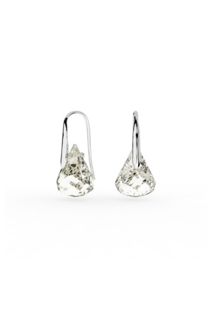 Lunar Pierced Earrings Rhodium shiny Crystal Moonlight 2x