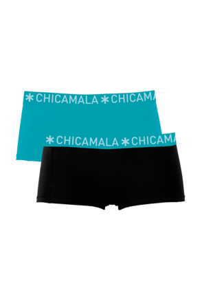 Meisjes 2-pack Boxershorts Effen Black/Green