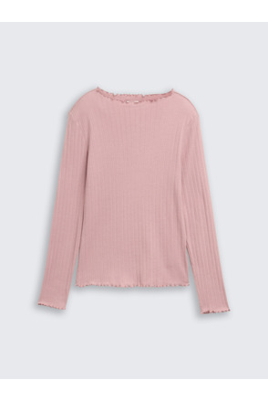 Shirt met lange hals en ondoorzichtige kraag
