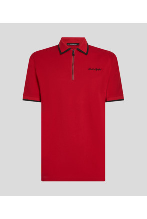 SIGNATURE EMB ZIP POLO
