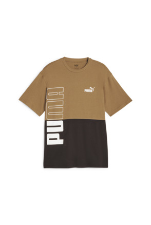 PUMA POWER Colorblock Tee  Chocolate Chi Mannen