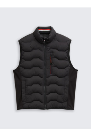 Hybride watteerd vest met bomberkraag