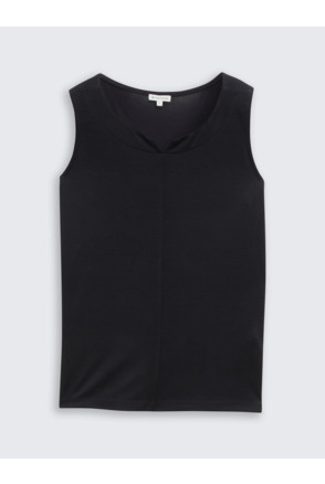 Mouwloze Top met Wijde Opengewerkte Hals