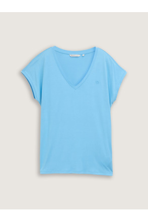 Los T-shirt met V-hals