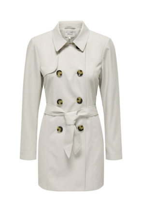 Spread Collar Trenchcoat met dubbele rij knopen