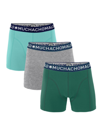 Jongens 3-Pack Korte Effen/Effen/Effen Darkgreen/Greymelange/Lightgreen