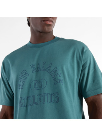 New Balance Heren Rond Graphic T-shirt Groen