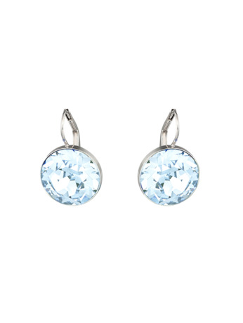 Bella Pierced Earrings Drop OU Rhodium shiny Light Sapphire