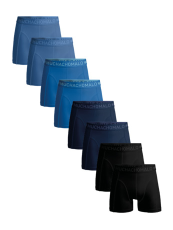 Heren 8-Pack Boxershorts Effen Black/Blue