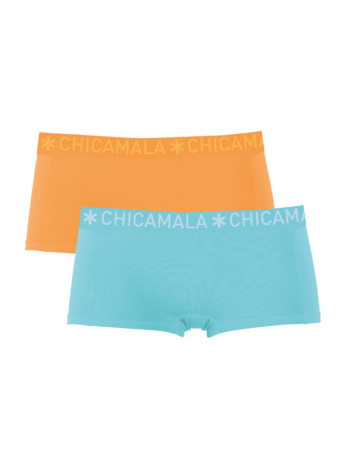 Dames 2-pack Boxershort Solid Green/Orange