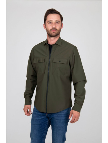 Suitable Jacket Shirt Donkergroen
