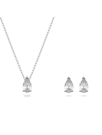 Stilla Pear Attract Set Rhodium shiny White