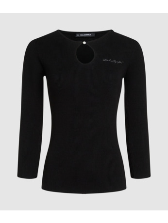 KEYHOLE DETAIL KNIT TOP