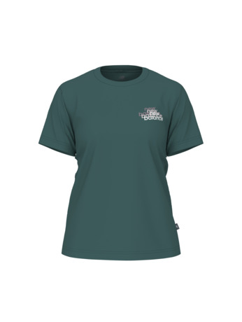 New Balance Dames Multi Linear T-shirt Groen