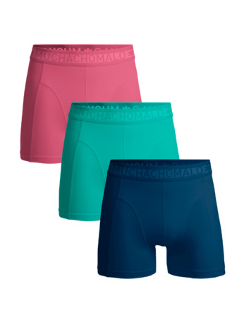 Jongens 3-Pack Boxershorts Effen Blue/Blue/Pink