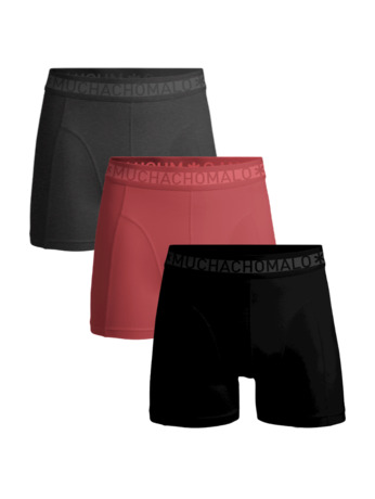 Jongens 3-Pack Boxershorts Effen Black/Red/Grey