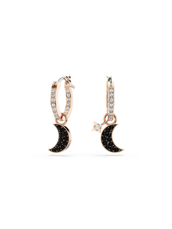 Symbolica Pierced Earrings Mini Hoop MFO Rose Gold shiny Jet Crystal