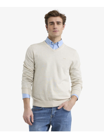 V-Neck Sweater 100% Cotton Heren