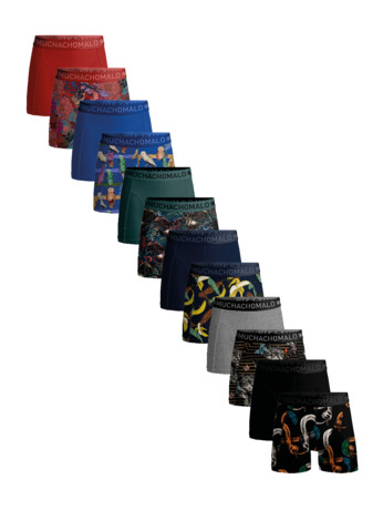 Heren 12-Pack Boxershort Print/Effen Print/Black/Blue/Green/Red
