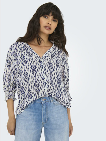 Regular Fit Shirt Collar 3/4 Sleeves (3/4) Vrouwelijk overhemd met normale pasvorm en 3/4 mouwen