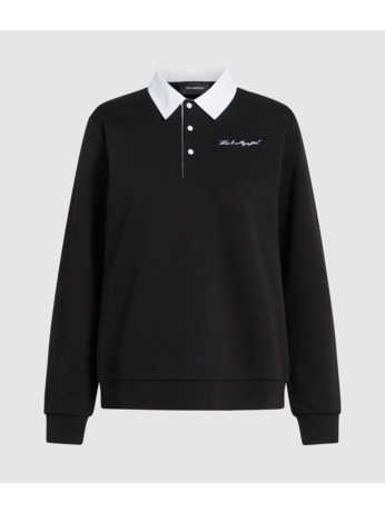 POPLIN COLLAR SWEATSHIRT