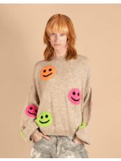 Smiley patches sweater