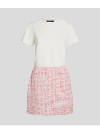 BOUCLE AND JERSEY DRESS