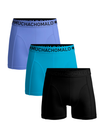 Heren 3-Pack Boxershorts Effen Blue/Purple/Black