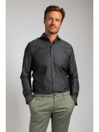 Suitable Twill Overhemd Antraciet