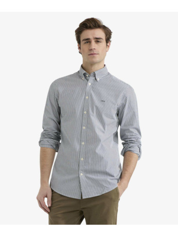 Striped Poplin Shirt 100% Cotton Heren