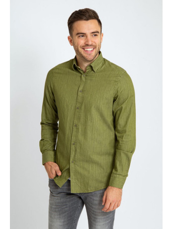 Suitable Overhemd Washed Groen