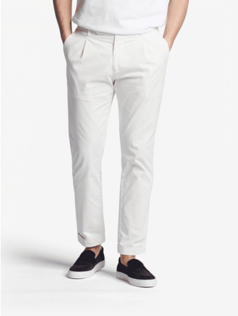 No Label Heren T-shirt Wit Langford Cotton-Stretch
