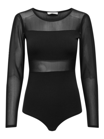 O-Neck Long Sleeves (L/S) Vrouwelijke top rompertje met lange mouwen en knoopsluiting