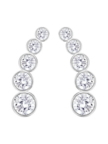 Harley Pierced Earrings OU Rhodium shiny Crystal