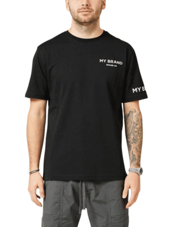 MY BRAND UPSIDE DOWN LOGO BLACK T-SHIRT