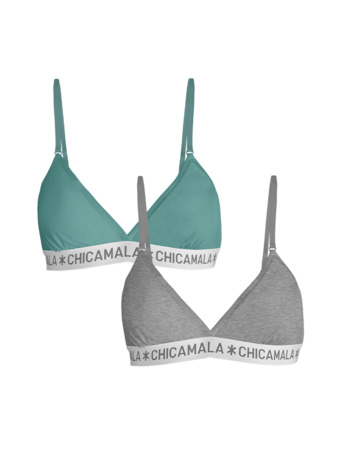 Meisjes 2-pack driehoek Effen