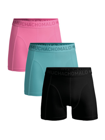Jongens 3-Pack Boxershorts Effen Black/Blue/Pink