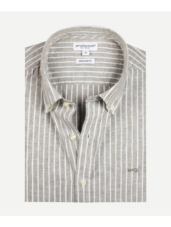 Cotton Linen Stripe Shirt Heren