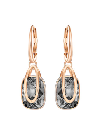 Holding Pierced Earrings OU Rose Gold shiny Crystal Silver Night Crystal