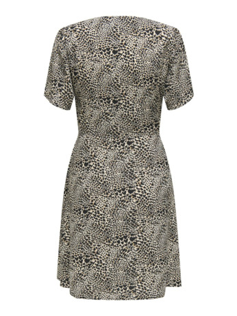 Regular Fit V-Neck Short Sleeves (S/S) Jurk met knopen aan de voorkant en strikceintuur