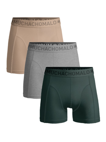Heren 3-Pack Boxershorts Effen Green/Grey/Beige
