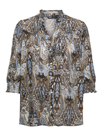 Regular Fit Shirt Collar 3/4 Sleeves (3/4) Vrouwelijk overhemd met normale pasvorm en 3/4 mouwen