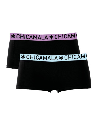 Meisjes 2-pack Boxer Shorts Effen Black