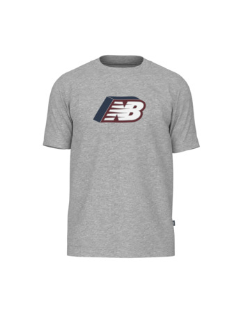 New Balance Heren Relaxed T-shirt Grijs Chest Logo