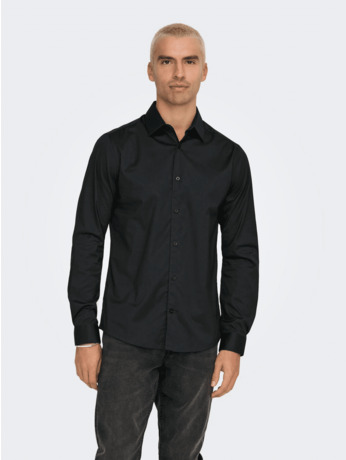 Slim Fit Overhemdkraag Lange Mouwen (L/M) Heren