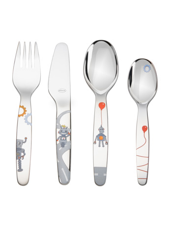 Child´s Cutlery Set 4pcs. "Little Robot"